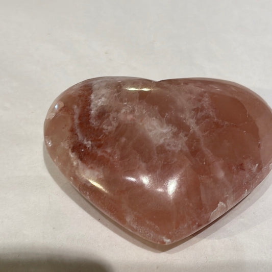 Rose calcite heart 60mm